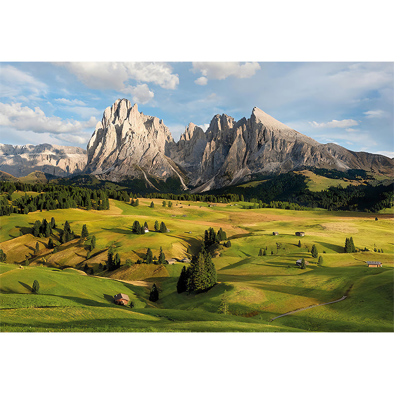 Photo Mountain and Grass Mural Extra Large Wall Art for Guest Room, Custom-Printed