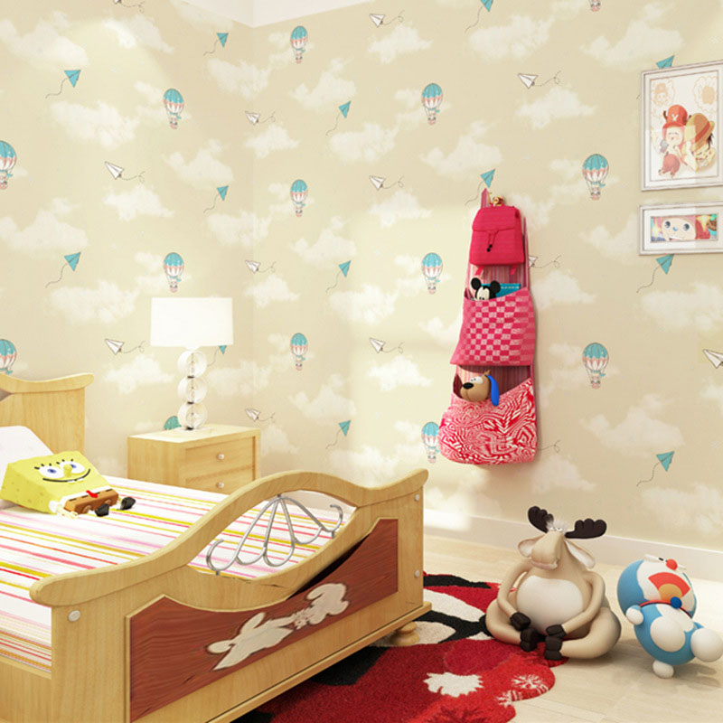 Illustration Style Balloon Wallpaper Pastel Color Wall Covering for Kid, 31-foot x 20.5-inch