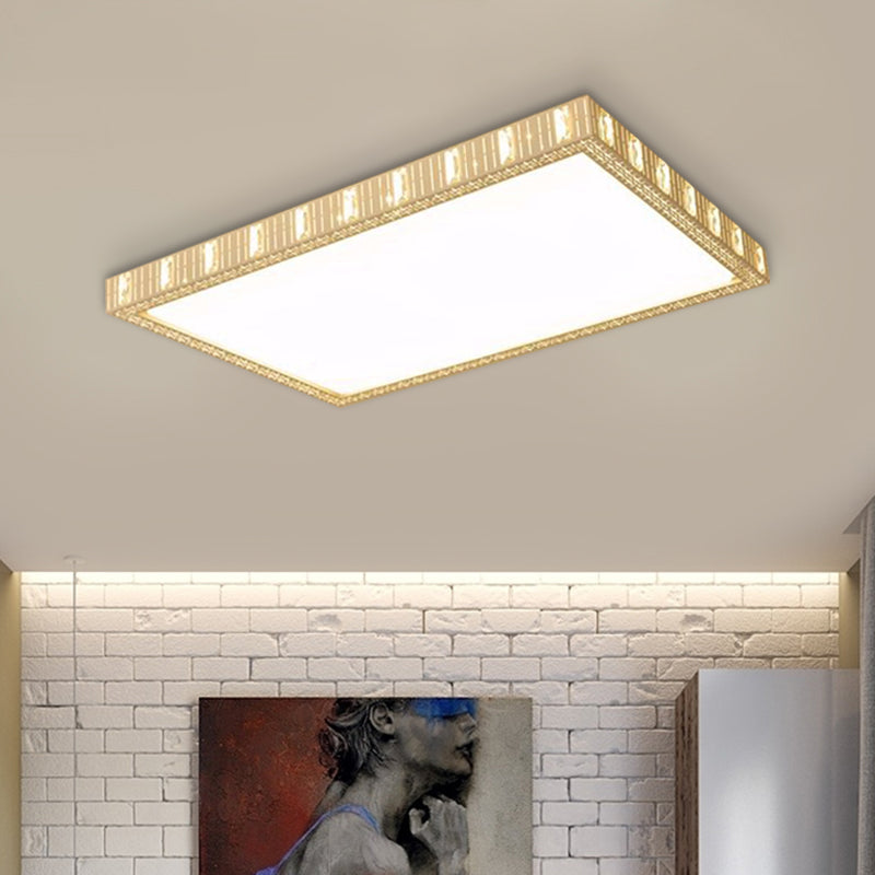 Ceramics Rectangular Flushmount Lamp Minimalist LED White Flush Mounted Light Fixture