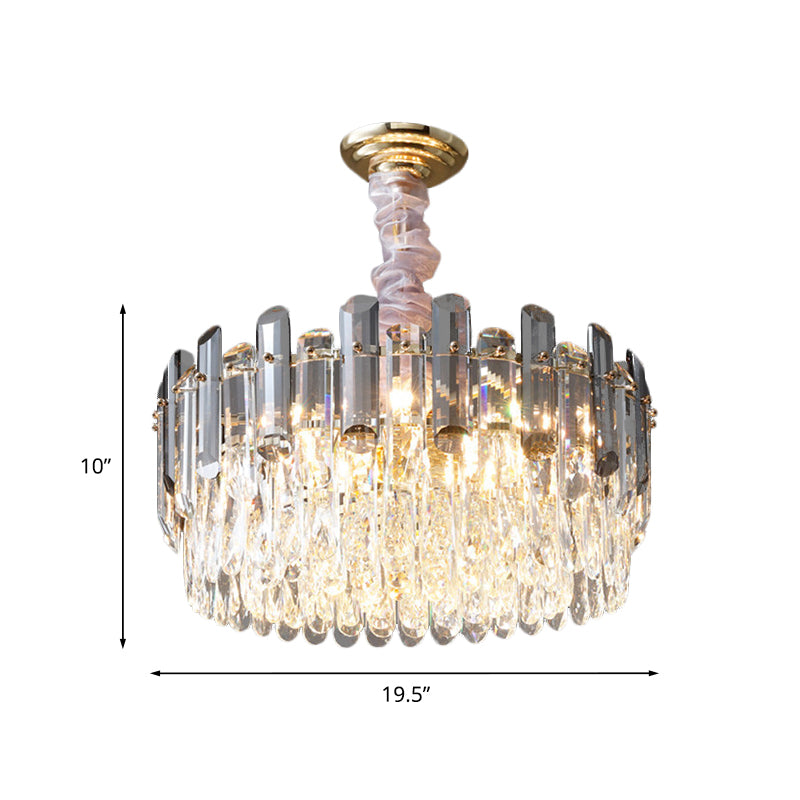 Lampadario a strati Crystal Crystal Crystal Contemporary 5 Light Dining Sospension Lampada in oro