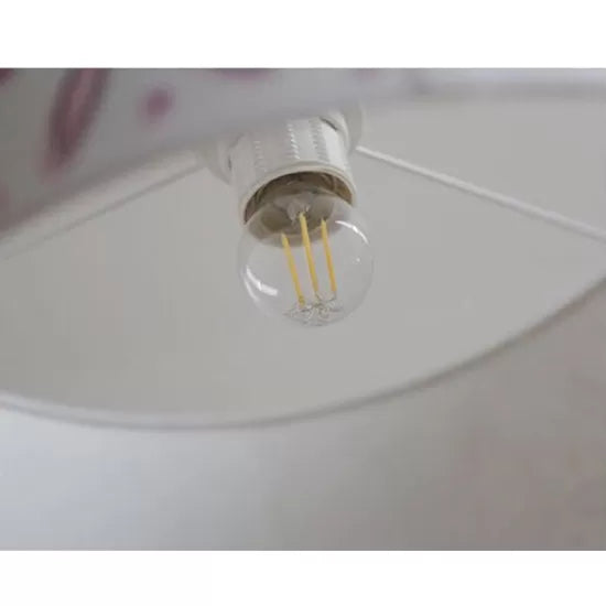 Cartoon White Pendant Light Round Shade 1 Light Paper Hanging Light with Bunny per Game Room