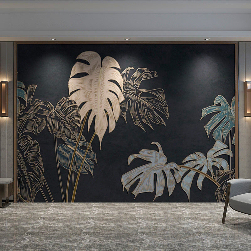 Cool Tropical Leaf Wall Art for Living Room Modern Wall Mural, Made to Measure