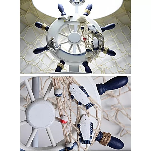 Adult Bedroom Rudder Desk Light Resin 1 Head Nautical Style White Reading Lamp