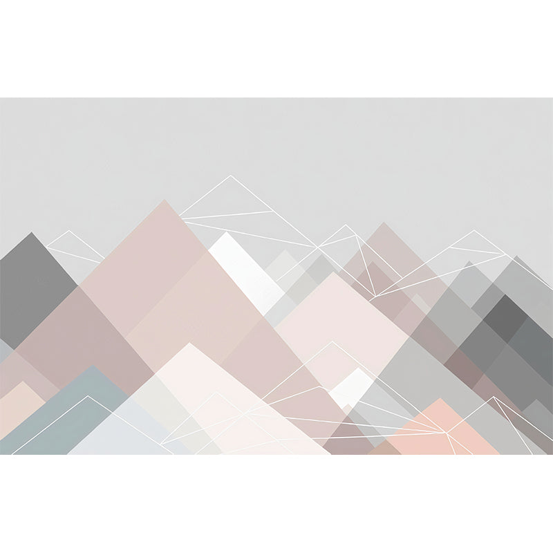 Simple Triangle Mural Wallpaper Non-Woven Fabric Wall Art for Accent Wall, Custom-Made