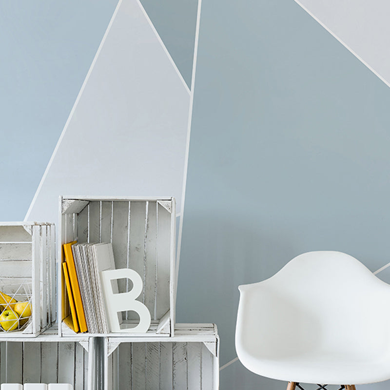 Pastel Color Geometries Mural Wallpaper for Coffee Shop and Living Room, Non-Woven Fabric