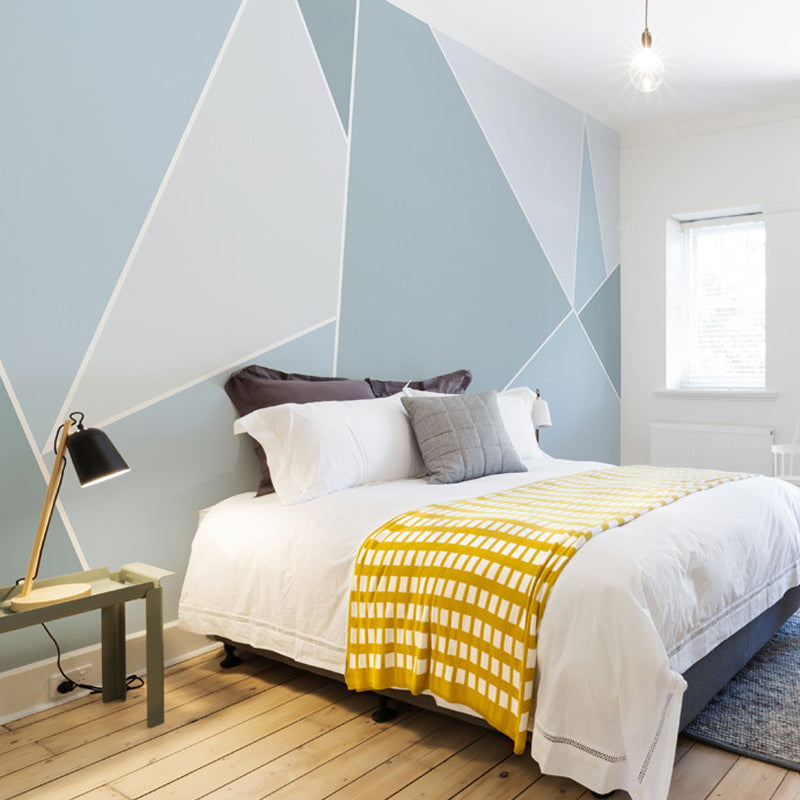 Pastel Color Geometries Mural Wallpaper for Coffee Shop and Living Room, Non-Woven Fabric