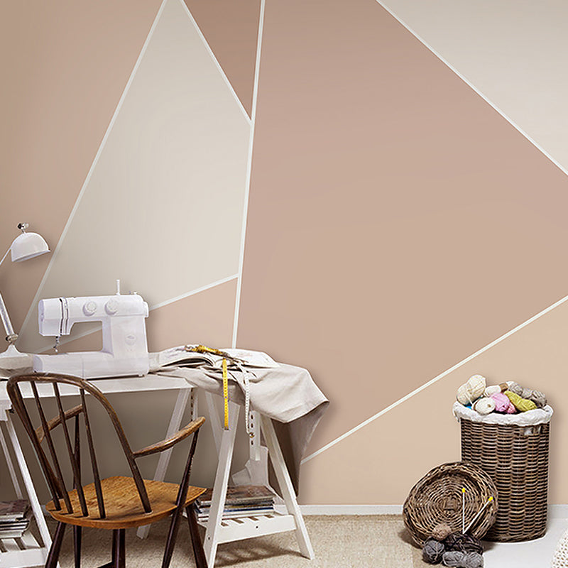 Pastel Color Geometries Mural Wallpaper for Coffee Shop and Living Room, Non-Woven Fabric