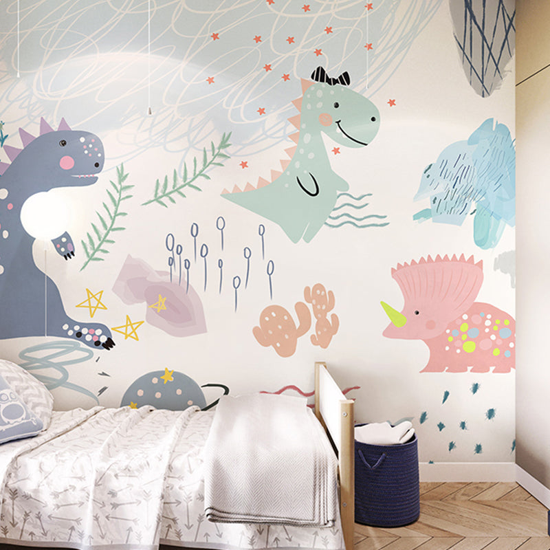 Decorative Cartoon Dinosaur Wall Covering Modern Wall Mural for Kindergarten and Children