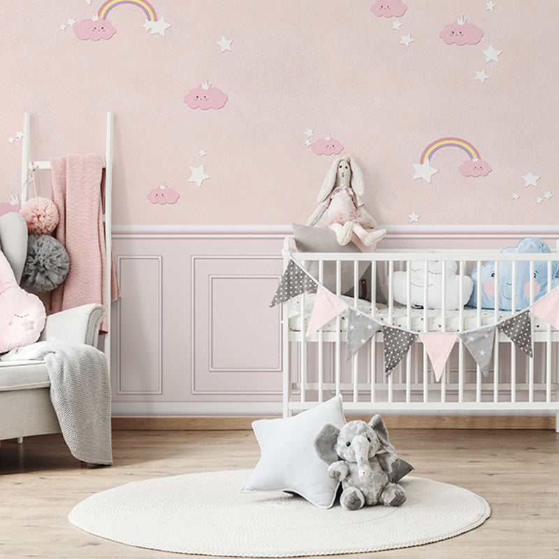 Extra Large Modern Wall Art Pastel Pink Cloud Wall Mural, Customized Size Available