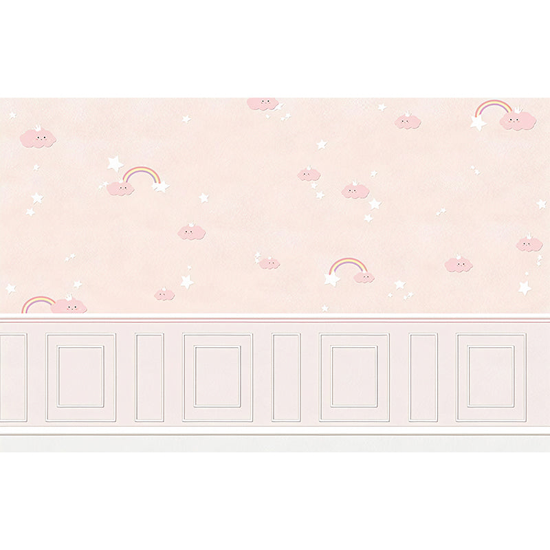 Extra Large Modern Wall Art Pastel Pink Cloud Wall Mural, Customized Size Available