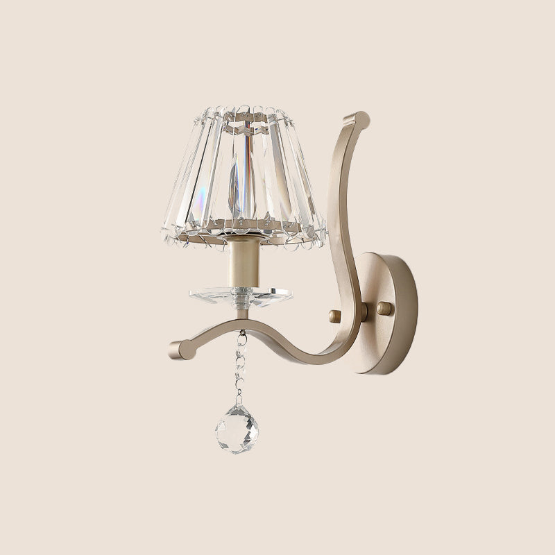 Prisma de cristal indicador de oro cónico 1 cabezal de montaje de pared minimalista lámpara de montaje