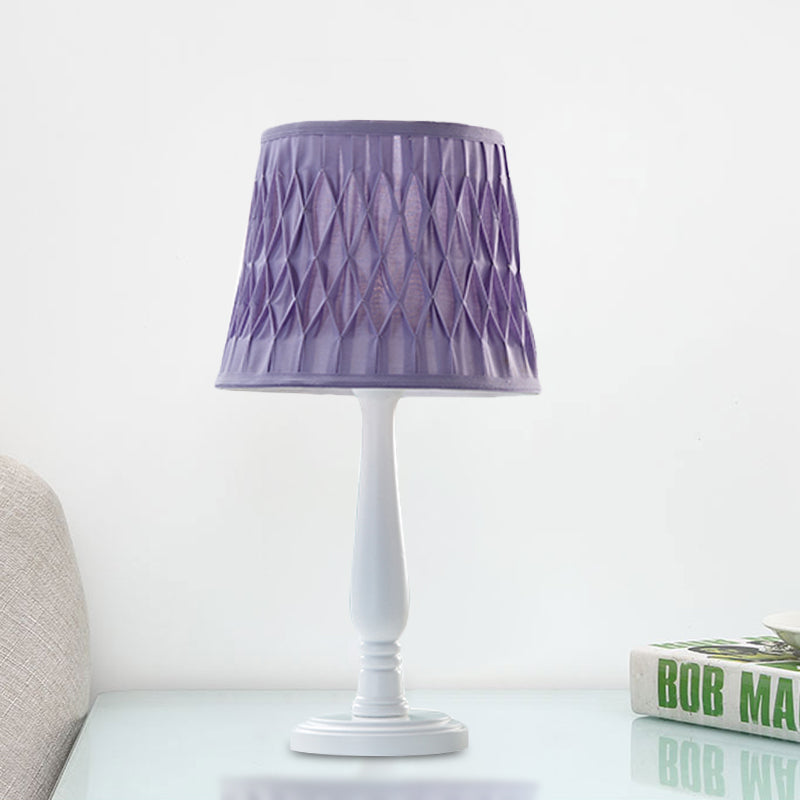 Macaron Barrel Shape Lettura Libro Light Wood 1 Lambola lampada da comodino in rosa/viola/verde