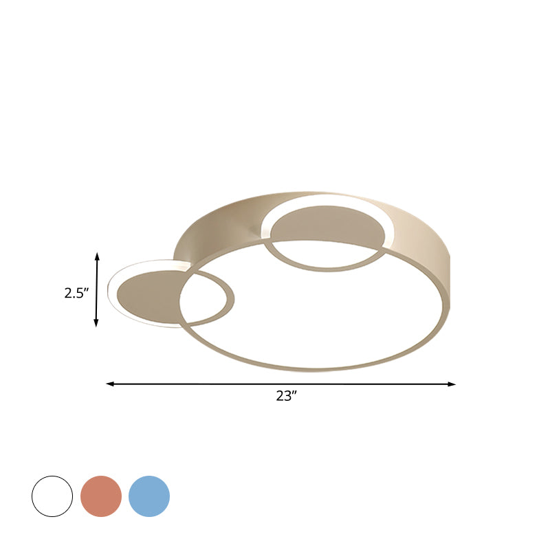 Plafonnier LED en acrylique avec souris, montage encastré, dessin animé, proche du plafonnier, en blanc/rose/bleu