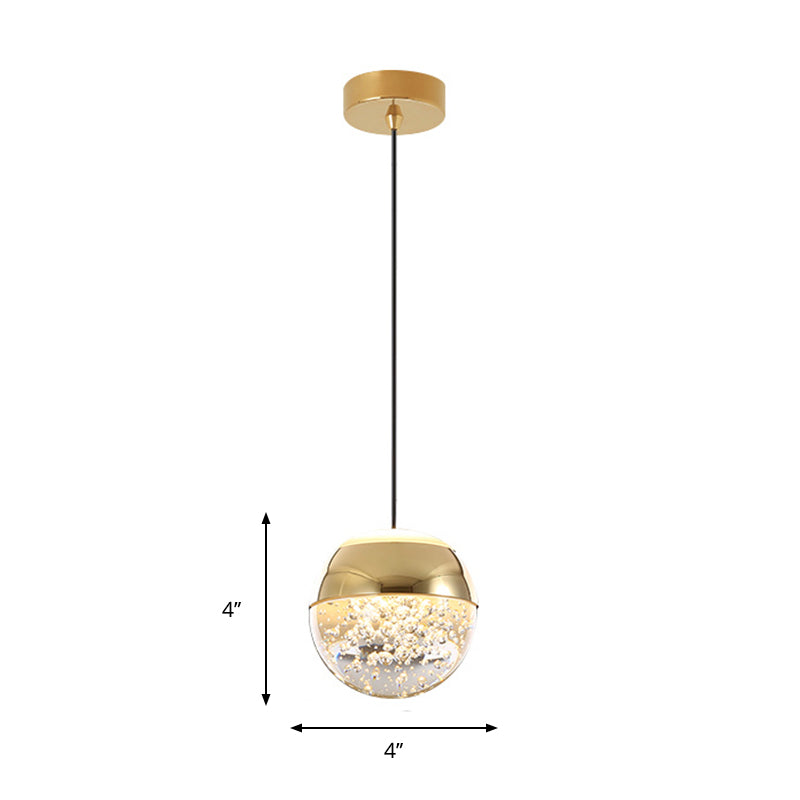 Orb/Tränendrop/Bogenform -Pendel Licht Minimalist klarer Kristallglas LED Gold hängende Deckenlampe