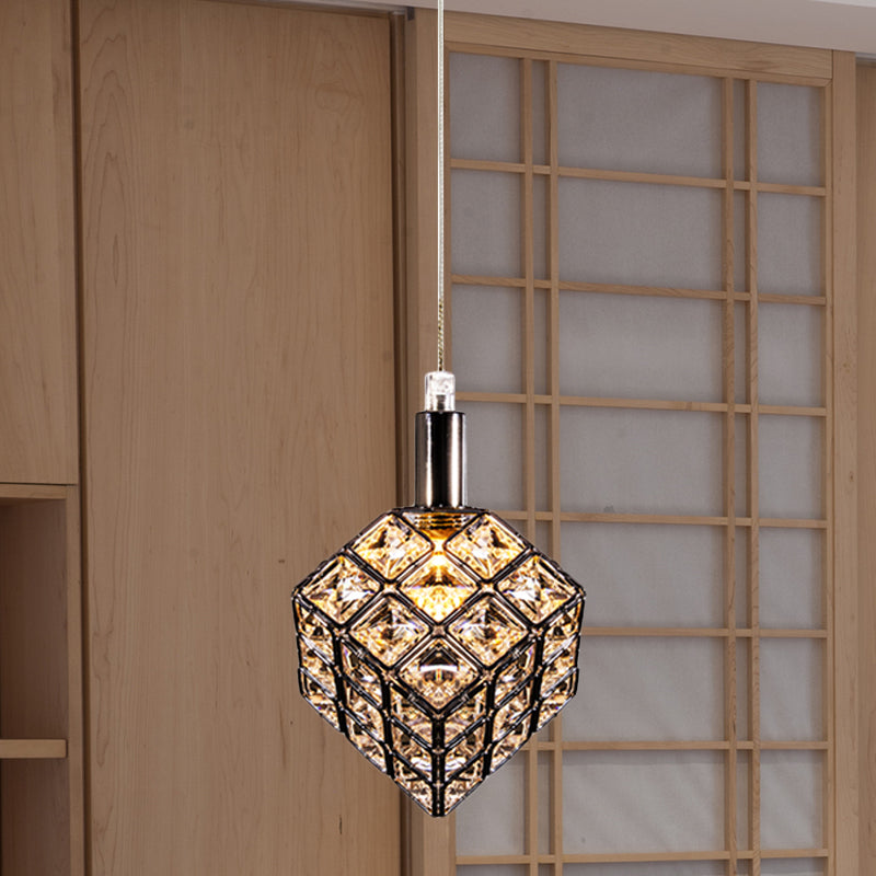 Crystal Crystal Crystal Cromo Dropsant Cubic Single Simple Implementazione sospesa sul tavolo da pranzo