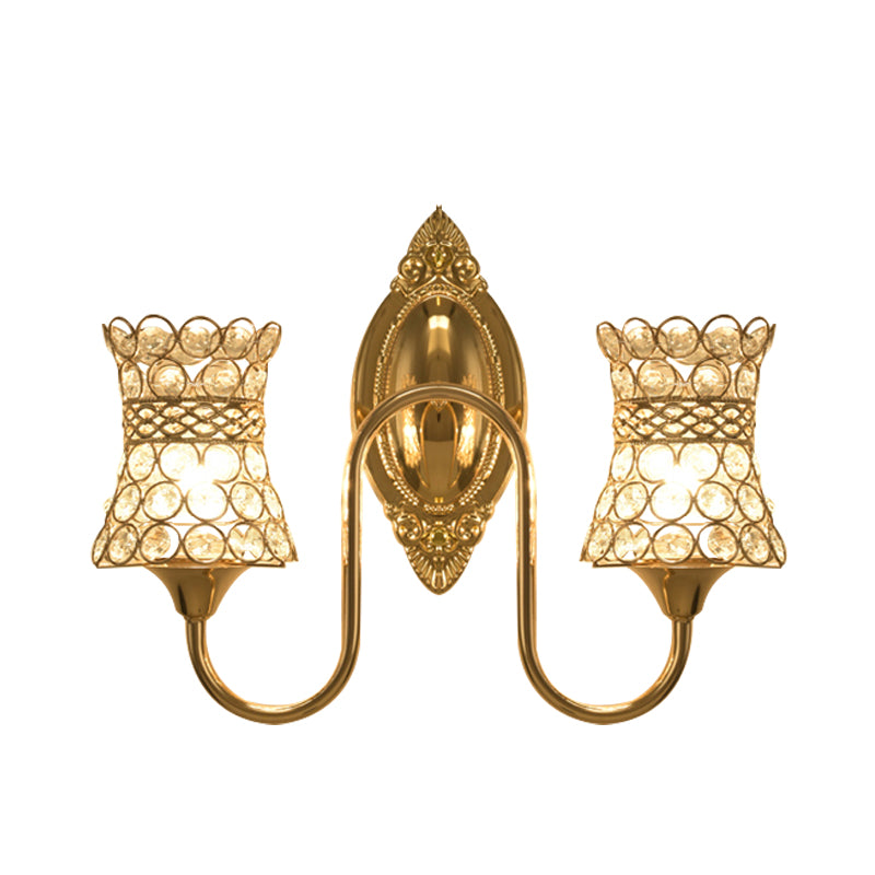 Idées d'éclairage mural Swirl Am Metal MODERS 2 têtes Gold Finish