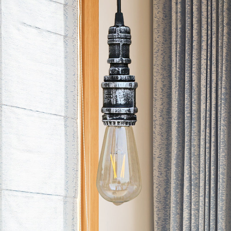 1 Bulbo nudo appeso a sospensione Stile rustico Rustico Black/Silver Stiil Aibiling con tubo per il bagno
