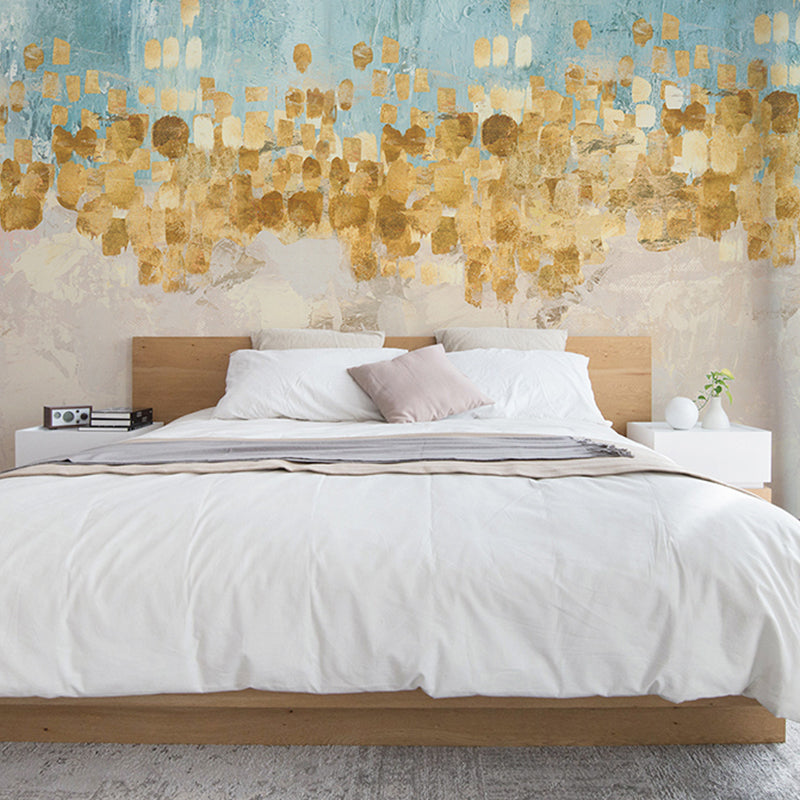 Minimalistisches goldenes Wandbild, buntes Muster, Wanddekoration für Galerie, Vliesstoff
