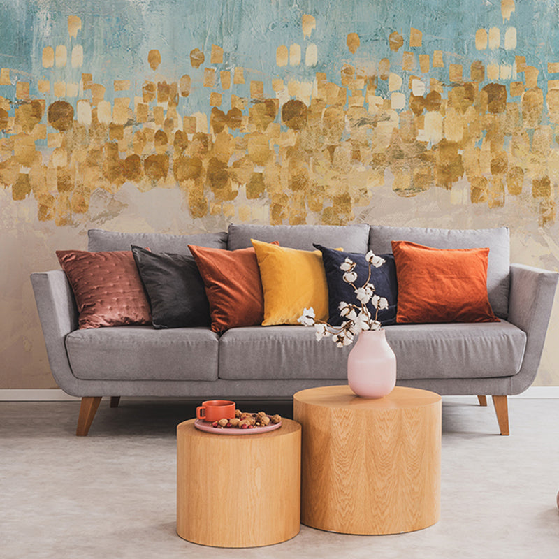 Minimalistisches goldenes Wandbild, buntes Muster, Wanddekoration für Galerie, Vliesstoff