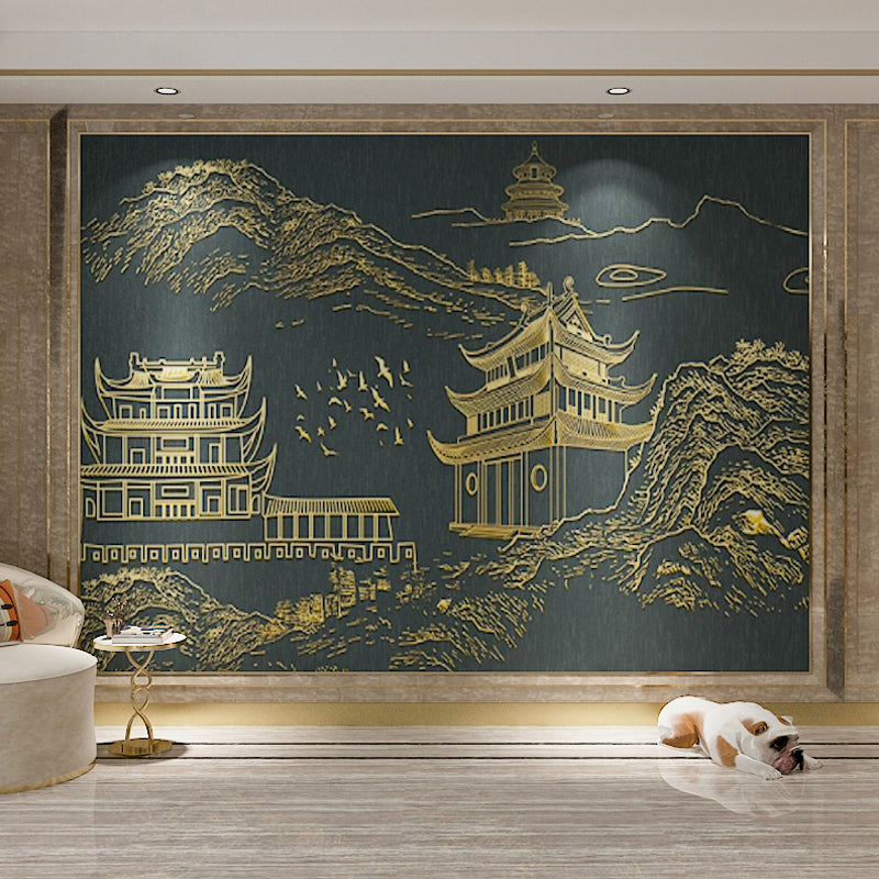 Chinese Construction Wall Decor for Bedroom Classic Wall Mural, Personalized Size Available