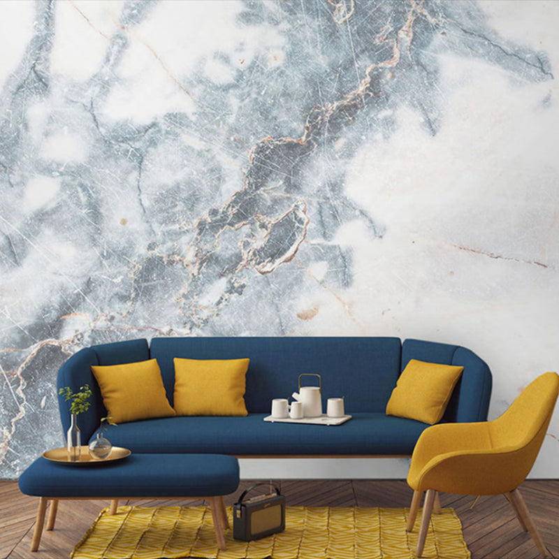 Minimalist Marble Wall Mural for Living Room and Bathroom, Personalized Size Wall Decor in Pastel Grey