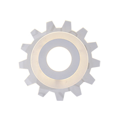 White Finish Gear Wall Sconce Creative Acrylic LED Wall Light for Boys Girls Bedroom