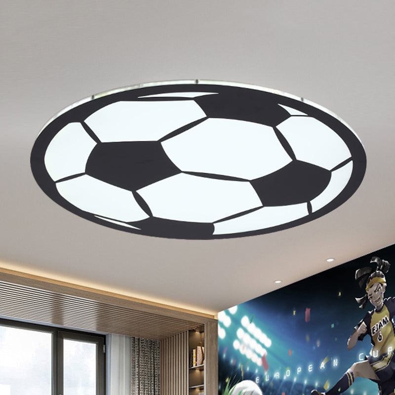 Plafoniera da incasso in acrilico da calcio Cartoon Bianco/Nero/Rosa LED Apparecchio di illuminazione per montaggio a incasso per la scuola materna