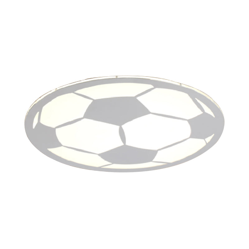 Plafoniera da incasso in acrilico da calcio Cartoon Bianco/Nero/Rosa LED Apparecchio di illuminazione per montaggio a incasso per la scuola materna