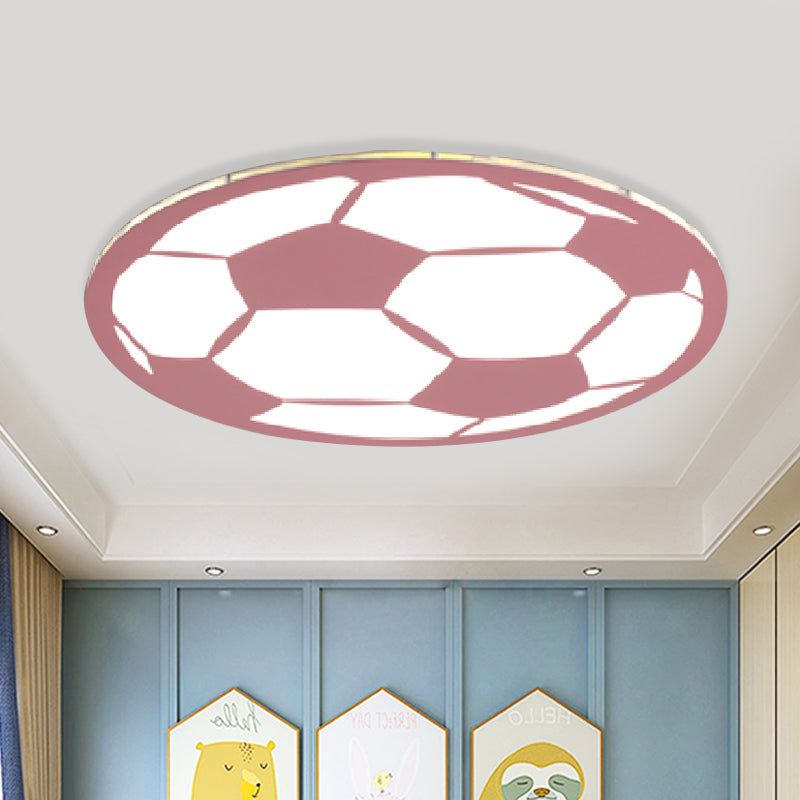 Plafoniera da incasso in acrilico da calcio Cartoon Bianco/Nero/Rosa LED Apparecchio di illuminazione per montaggio a incasso per la scuola materna