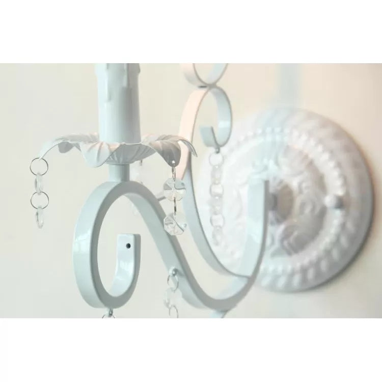 Metalen kaarslicht licht met kristal deco 1 kop traditionele wandlamp in wit voor gang