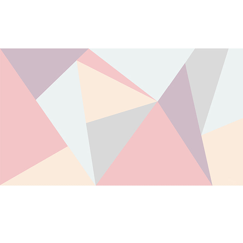 Extra Large Color Block Mural Wallpaper Home Decoration Wall Art in Pink and Blue, Stain-Resistant