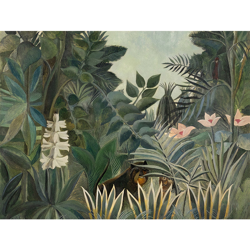 Green Contemporary Wall Mural Personalized Size Banana Leaves Wall Art for Home Decoration