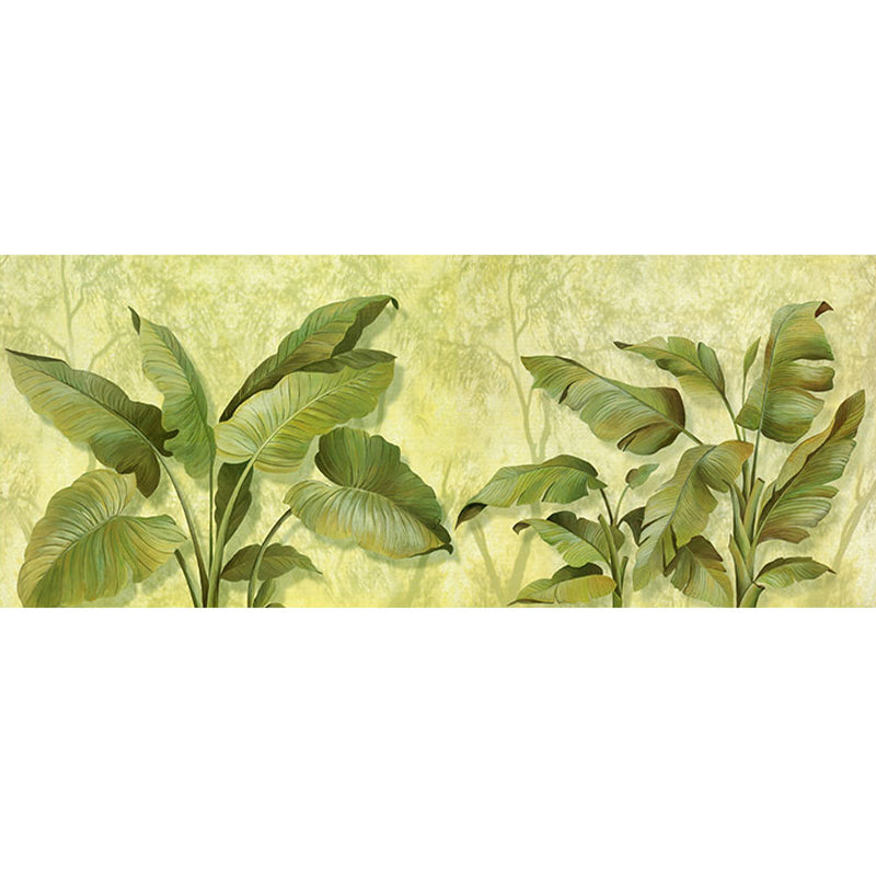 Enormous Banana Leaves Wall Art in Green Non-Woven Material Wall Mural for Home Decor, Personalized Size Available