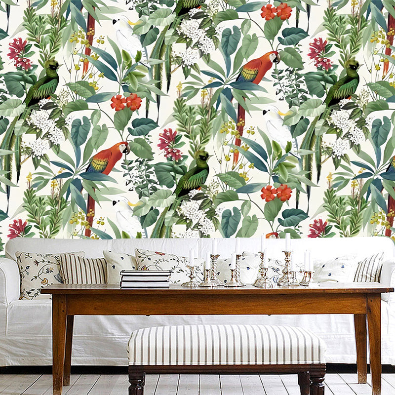 Photo Style Parrot Mural Wallpaper Extra Large Wall Art for Dress Shop, Made to Measure