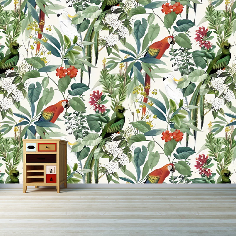 Photo Style Parrot Mural Wallpaper Extra Large Wall Art for Dress Shop, Made to Measure