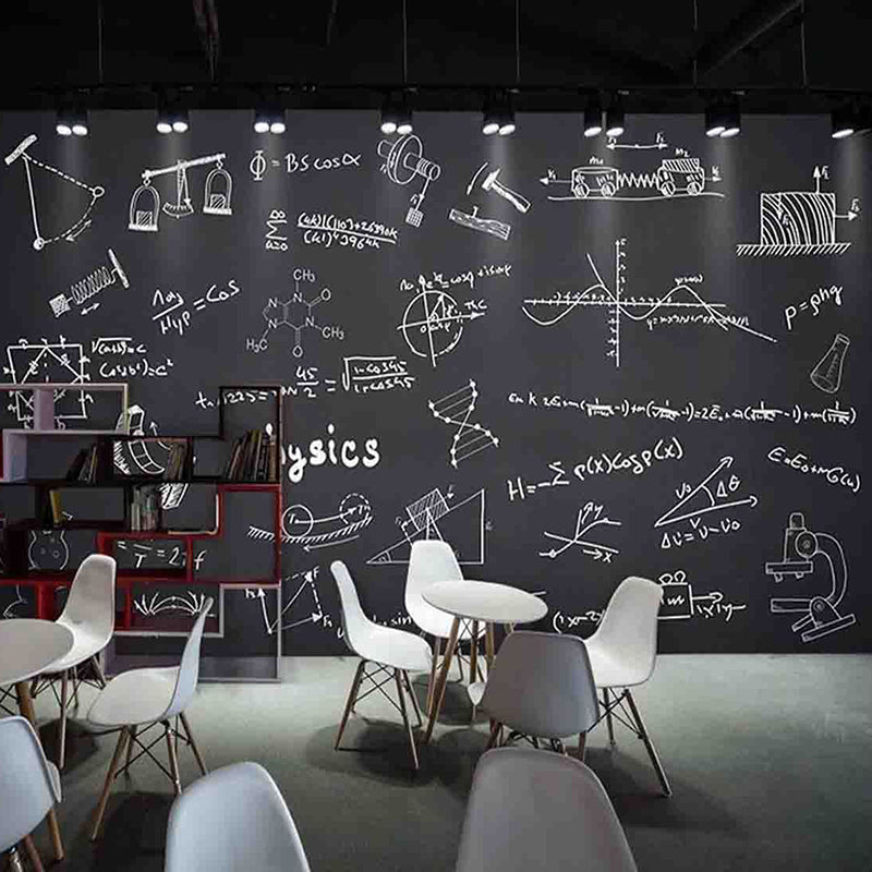 Simple Blackboard Mural Wallpaper for Coffee Shop Writing Wall Art, Personalized Size Available