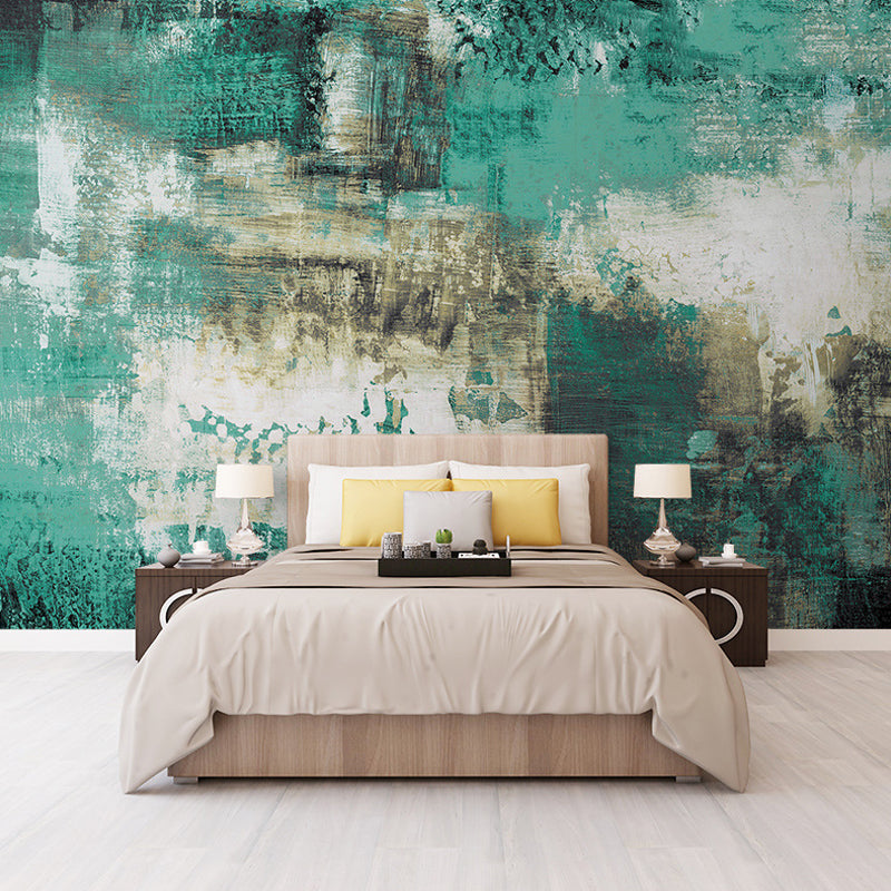 Reclaimed Surface Wall Mural Decal for Accent Wall, Dark Green, Personalized Size Available
