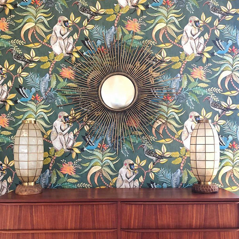 Fresh Jungle and Animal Mural Wallpaper for Accent Wall, Natural Color, Made to Measure