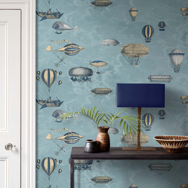 Stain-Resistant Balloon Mural Wallpaper Non-Woven Material Cartoon Wall Art for Children's Bedroom