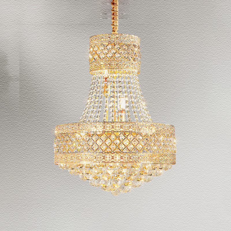 5 bulbes de style empire lampe à goutte baroque or Opulent Crystal Chandelier Pendant Light