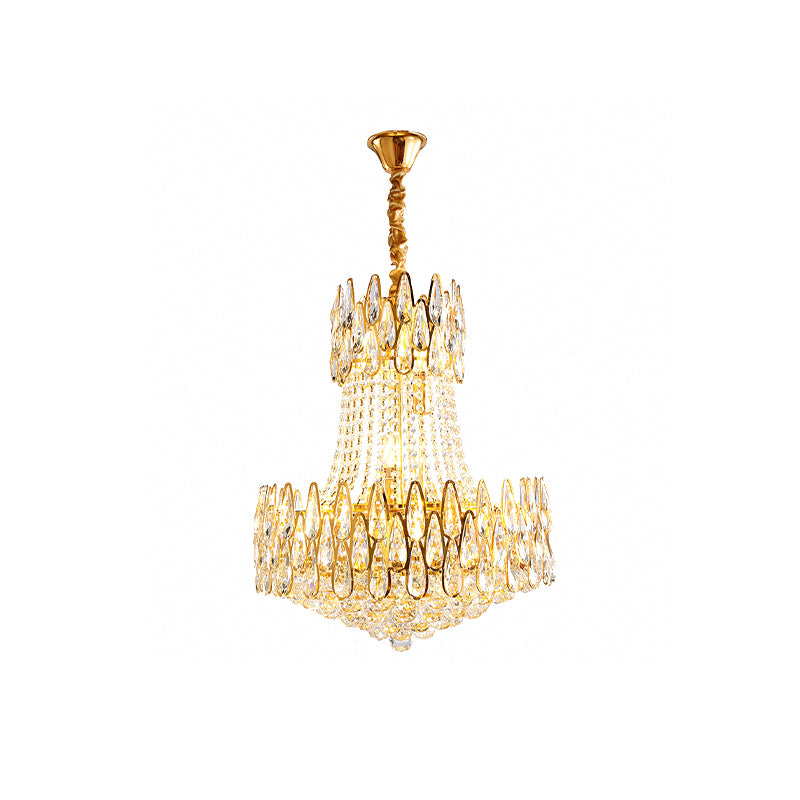 6 Lichter Kristall Kronleuchter moderner goldener goldener Wohnzimmer Decke Anhängerlampe