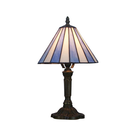 1 scrivania conica leggera Light Tiffany Simple Style Distanza di vetro in blu per l'illuminazione della camera da letto