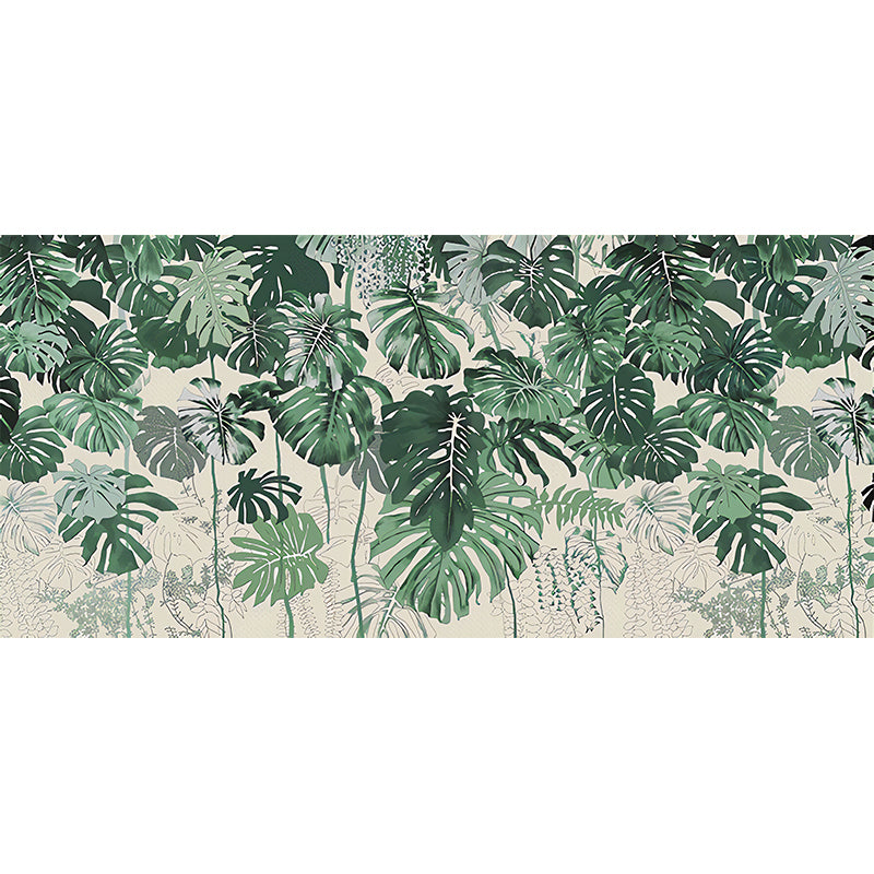 Decorative Non-Woven Mural Wallpaper Tropical Leaf Wall Decor for Gallery and Theme Restaurant