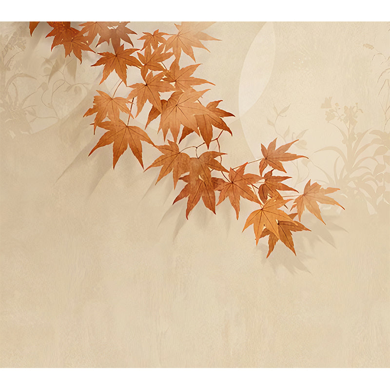 Non-Woven Fabric Large Wall Mural Yellow Maple Wall Art, Personalized Size Available