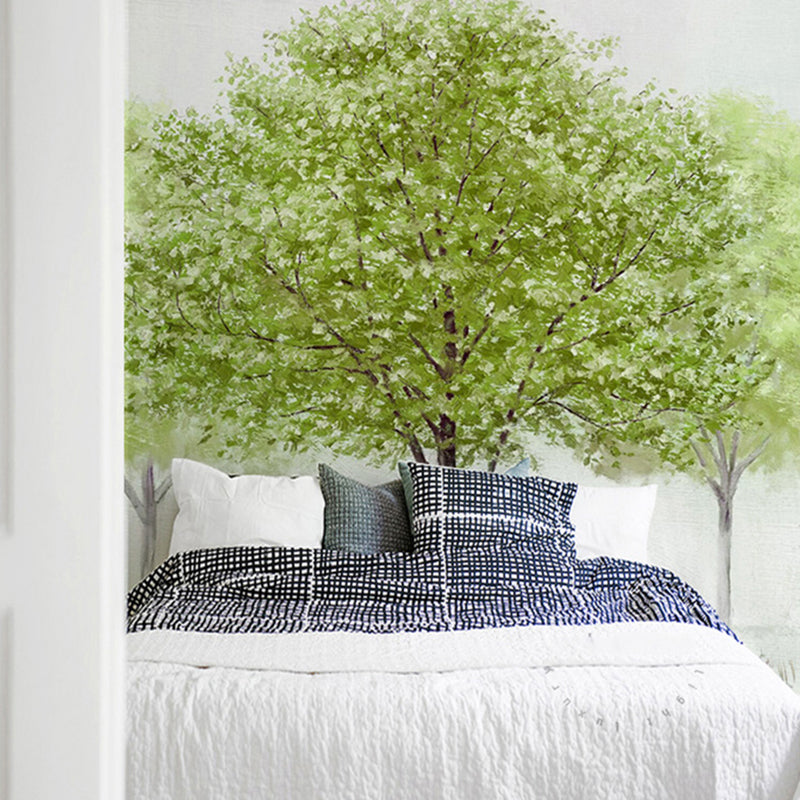 Moisture-Resistant Tall Tree Mural Wallpaper Customized Contemporary Wall Art for Home Decoration