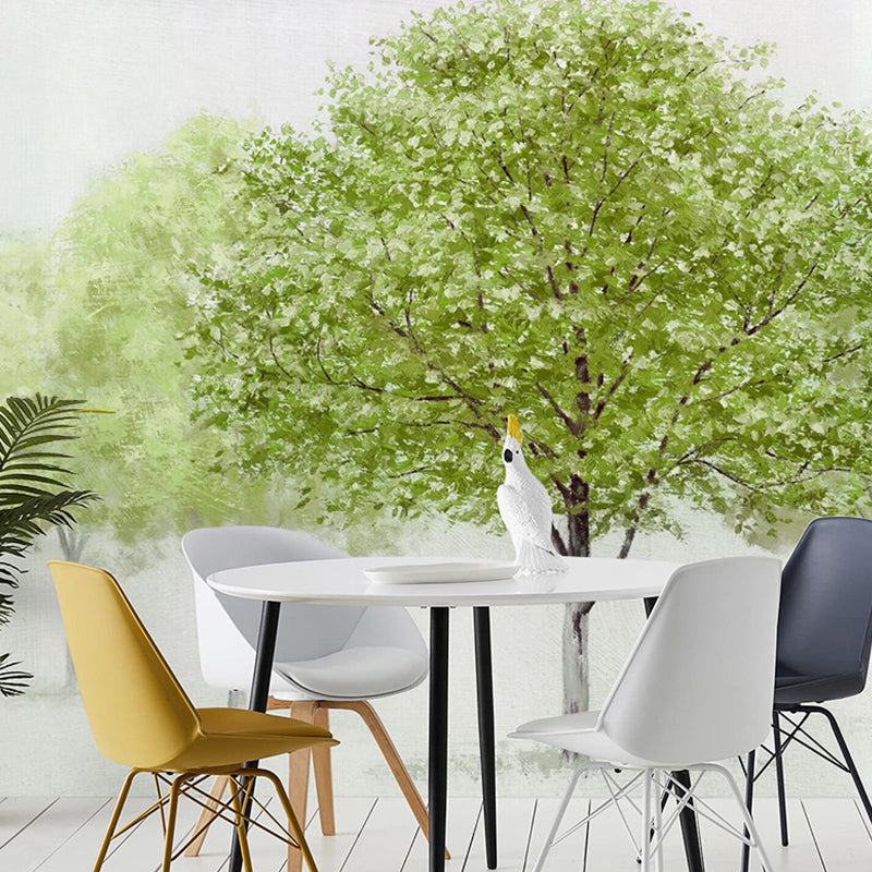 Moisture-Resistant Tall Tree Mural Wallpaper Customized Contemporary Wall Art for Home Decoration