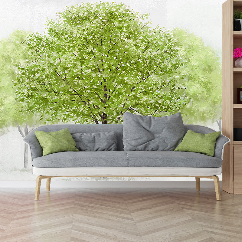 Moisture-Resistant Tall Tree Mural Wallpaper Customized Contemporary Wall Art for Home Decoration