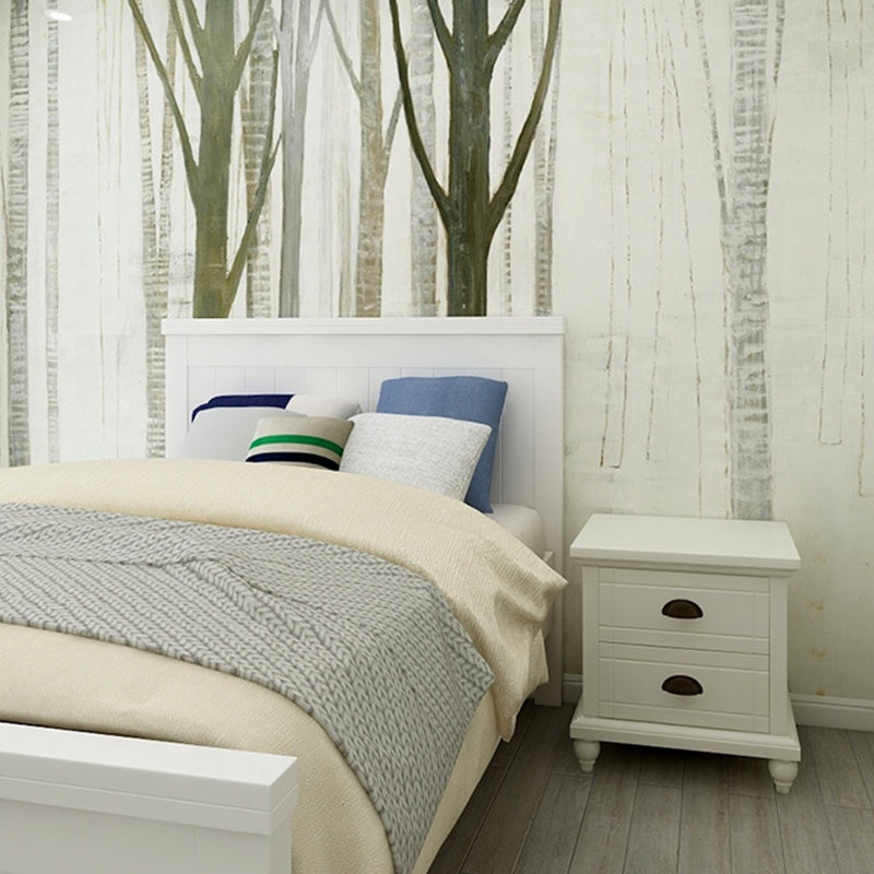 Giant Wall Mural Dark Green Tree Non-Woven Fabric Wall Covering for Decor, Custom-Made