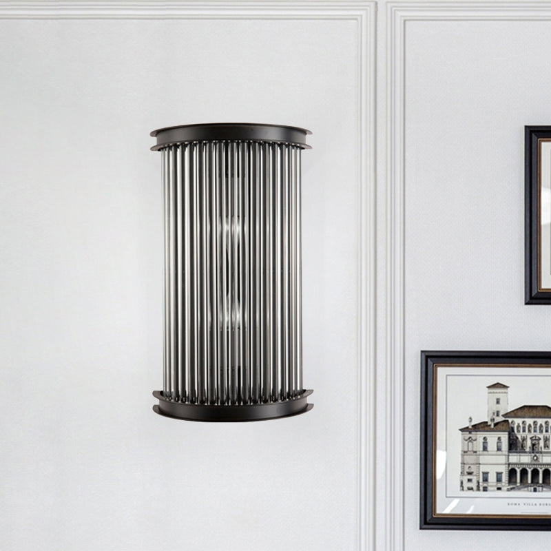 Mur à demi-cylindre noir minimalisme minimalisme 2 bulbes Crystal Strip Wall Lampe pour le chevet