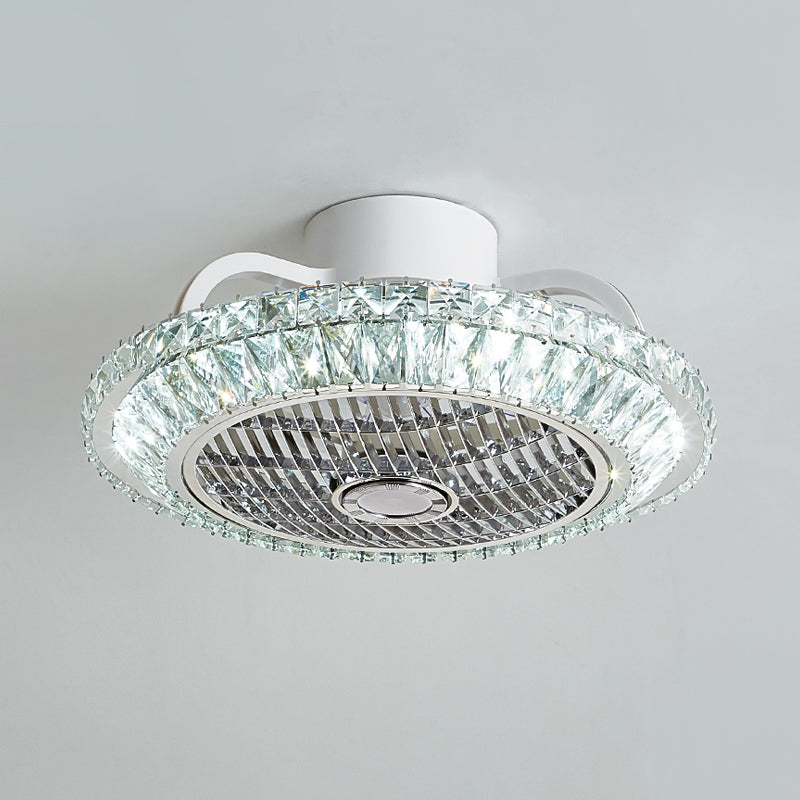 Finitura bianca Finitura rotta a sospensione Luce moderna K9 Crystal Block LED Fare lampada a soffitto, 19,5 "W